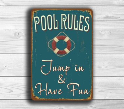 Pool Rules Sign - Pool Signs – Full Color UV Protected Print, Weather ...