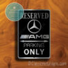 Merc AMG Parking Only Sign – Brushed Metal Finish, Indoor Outdoor Display, Automotive Logo Decor, Great Gift for Garage Owners