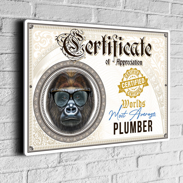 Fun Plumber Certificate | Plumber Certificates | Plumber Gifts