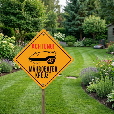 Robot Mower Crossing Sign
