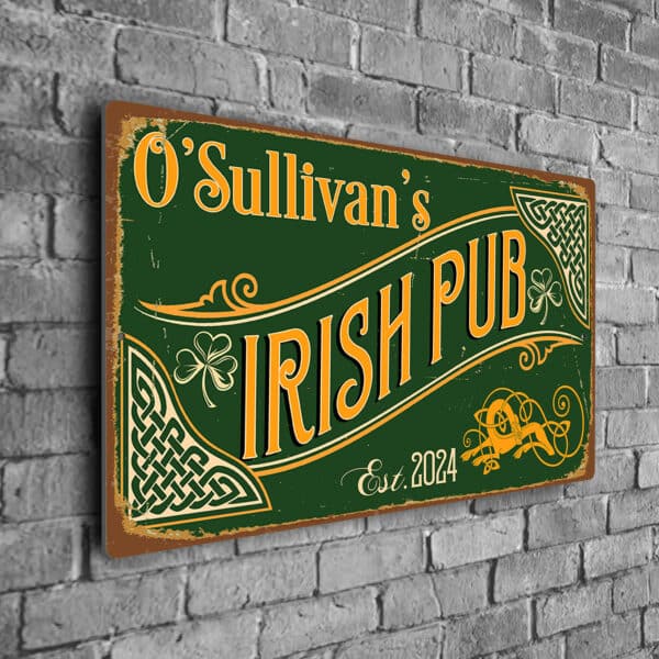 Personalized Irish Pub Sign | Irish Decor | Celtic Knotwork