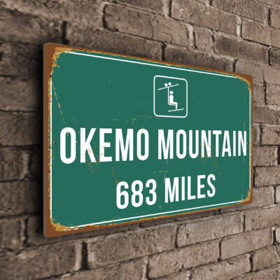 Okemo Mountain Ski Resort Distance Sign