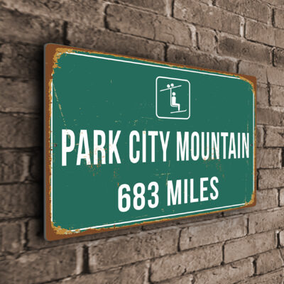 Park City Mountain Ski Resort Distance Sign