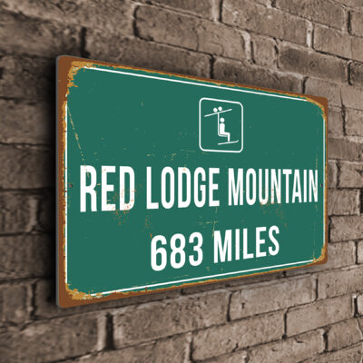 Red Lodge Mountain Ski Resort Distance Sign