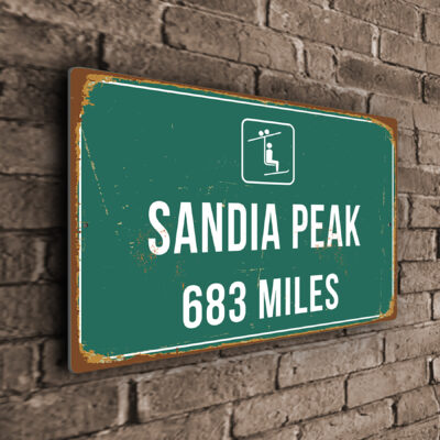Sandia Peak Ski Resort Distance Sign
