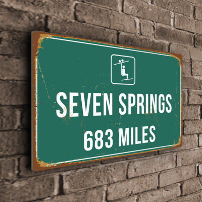 Seven Springs Ski Resort Distance Sign