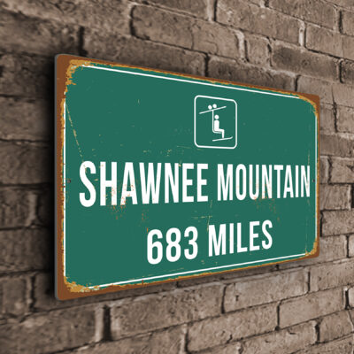 Shawnee Mountain Ski Resort Distance Sign