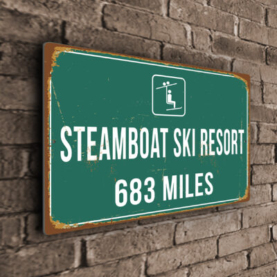 Steamboat Ski Resort Distance Sign