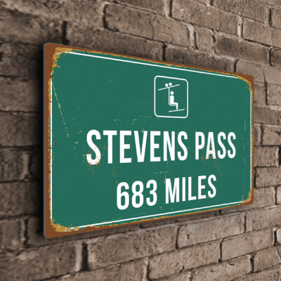 Stevens Pass Ski Resort Distance Sign
