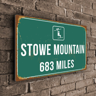 Stowe Mountain Ski Resort Distance Sign