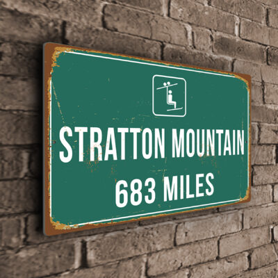 Stratton Mountain Ski Resort Distance Sign