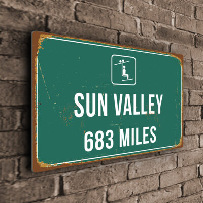 Sun Valley Ski Resort Distance Sign