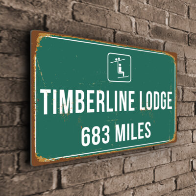 Timberline Lodge Ski Resort Distance Sign