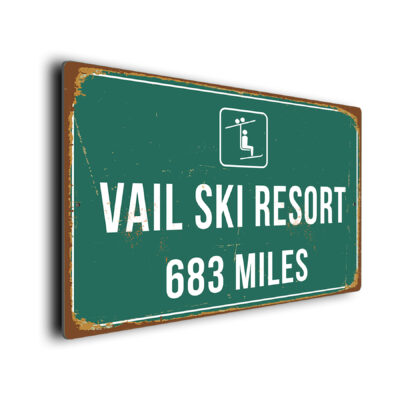 Vail Ski Resort Distance Sign