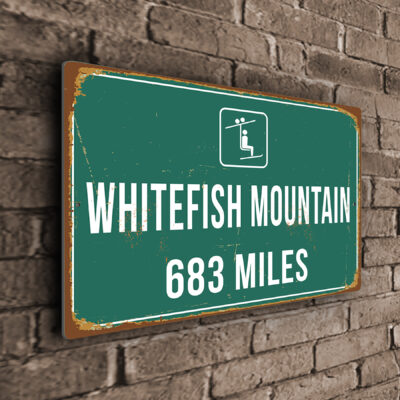 Whitefish Mountain Ski Resort Distance Sign