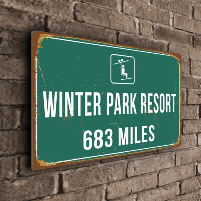 Winter Park Resort Ski Resort Distance Sign