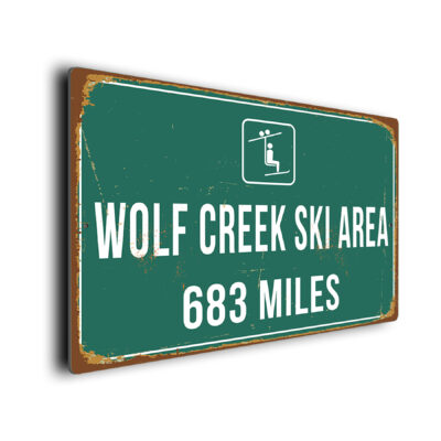Wolf Creek Ski Area Ski Resort Distance Sign
