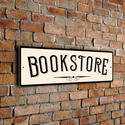 Cream Bookstore Sign