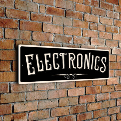 Black Electronics Sign