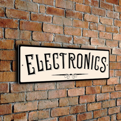 Cream Electronics Sign
