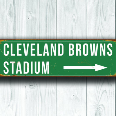 Cleveland Browns Stadium Sign Vintage Style