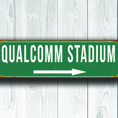 Qualcom Stadium Sign Vintage style