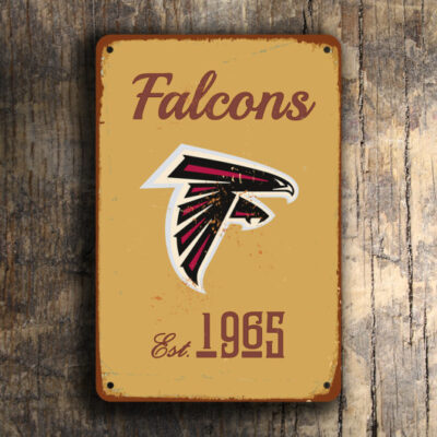 Atlanta Falcons Sign - Georgia Dome Era Tribute, Bright Glossy Visuals, Dirty Birds Red Mascot Art, Professional Grade Permanent Exterior Display
