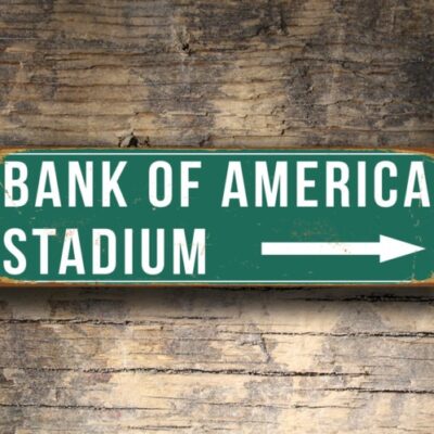 Bank of America Stadium Sign Vintage style