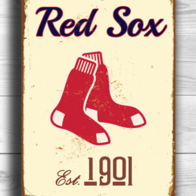 Boston Red Sox Sign - Fenway Park Heritage Metal Plate, Fade Proof Architectural Grade Coating, Iconic BoSox Decor, Traditional Garage Gift