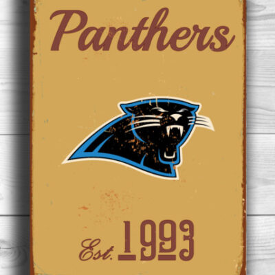 Carolina Panthers Sign - Charlotte Football Heritage Art, High Definition Lustre Surface, Black and Blue Pride Ornament, Permanent Mounting Plaque