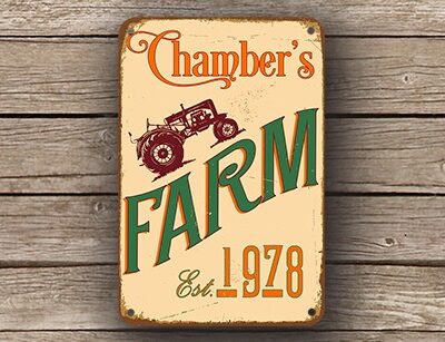 Personalized Farm Signs – Vintage Metal Garden Sign, Fade Resistant UV Print, Durable Weatherproof Aluminum Composite, Easy Mount Pre-Drilled Holes