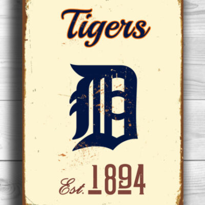 Detroit Tigers Sign - Classic Motor City Commemorative, Durable All-Weather Aluminum, Vibrant Navy & Orange Keepsake, Authentic Indoor Outdoor Finish