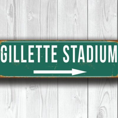 Gillette Stadium Sign Vintage style
