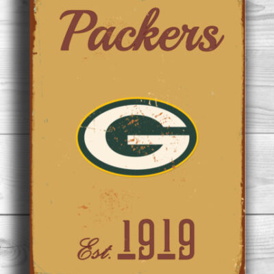 Green Bay Packers Sign - Wisconsin Heritage Metal Plate, Fade Proof Architectural Grade Coating, Iconic Lambeau Field Decor, Traditional Garage Gift