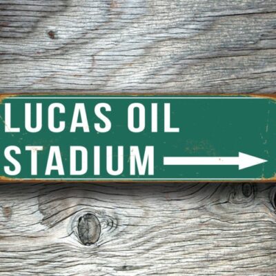 Lucas Oil Stadium Sign Vintage style