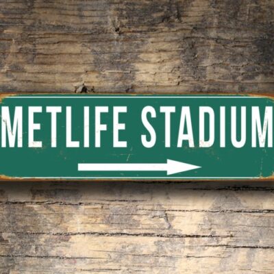 Metlife Stadium Sign Vintage style