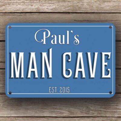 Classic Style Man Cave Sign – Unique Gift, Vintage Metal Sign, Full Color UV Print, Weather Ready Aluminum Composite, Indoor Outdoor Use