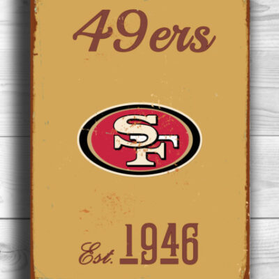San Francisco 49ers Sign - Bay Area Gold Rush Nostalgia, Sleek Modern Finish, Faithful Red Wall Decoration, Heavy Gauge Aluminum Base Material