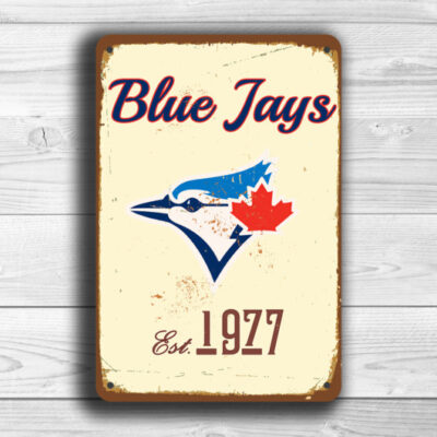 Toronto Blue Jays Sign - Canadian MLB Stadium Style Wall Hanging, Scuff Guarded Protective Layer, Bird Logo Theme, Sophisticated Interior Design