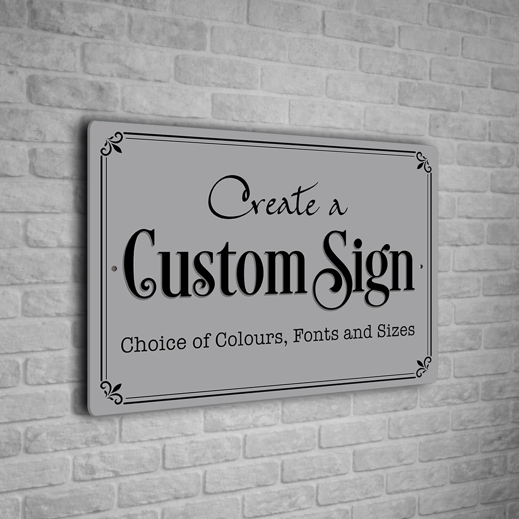 Custom Personalized Sign | Aluminium composite | Multiple Colours and Fonts | Any Text | Weatherproof Signs - Grey