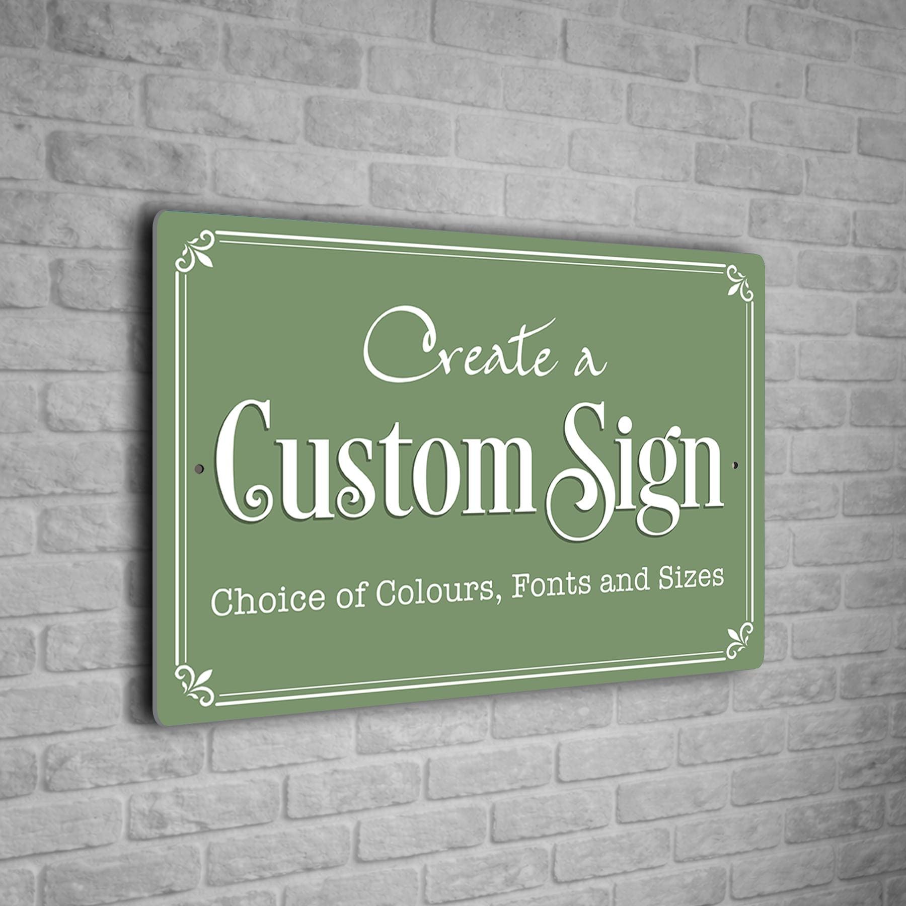 Custom Personalized Sign | Aluminium composite | Multiple Colours and Fonts | Any Text | Weatherproof Signs - Sage