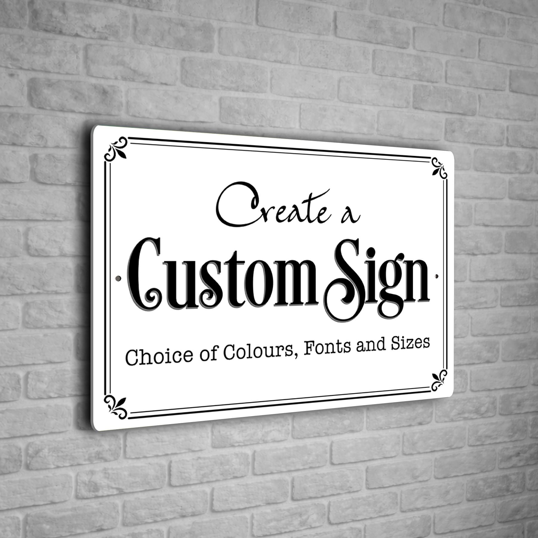 Custom Personalized Sign | Aluminium composite | Multiple Colours and Fonts | Any Text | Weatherproof Signs - White