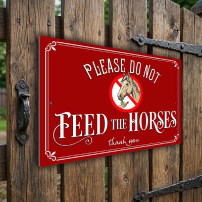 Please Do Not Feed The Horses Sign, Weatherproof Aluminium Stable Gate Fence Notice